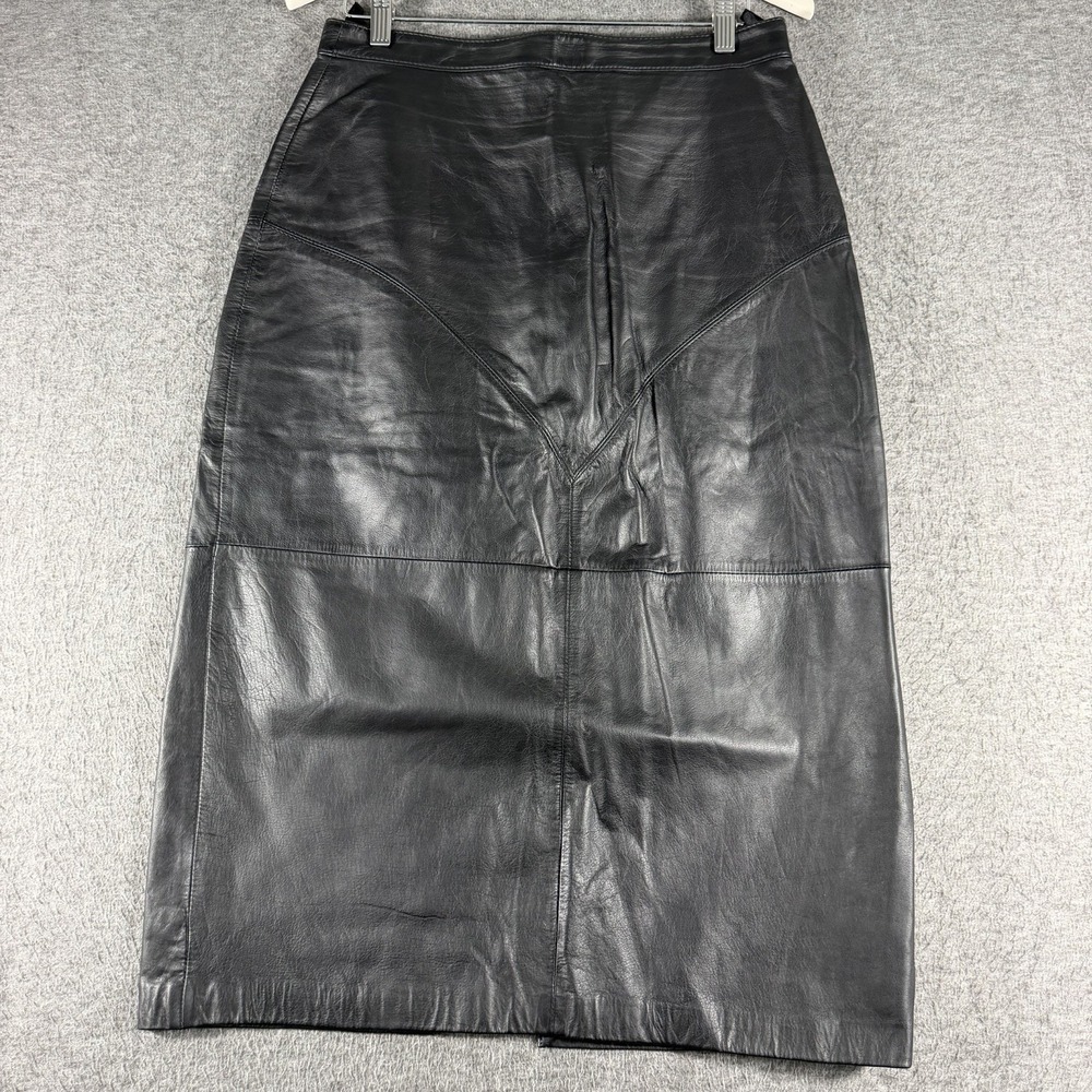 Vintage G-III Leather Pencil Skirt. Lined. Size 13/14 Snap Back At Bottom City